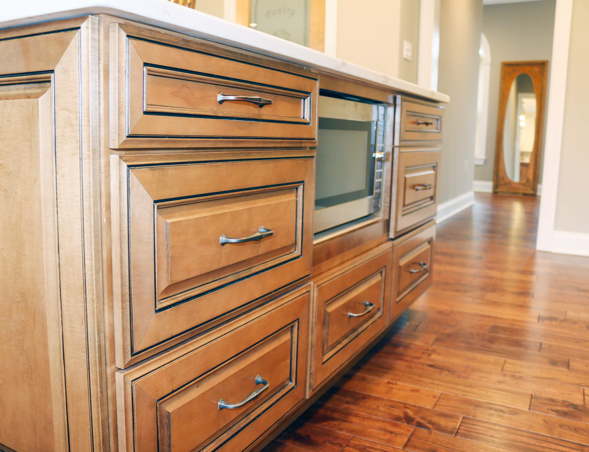 close up view of wooden cabinets