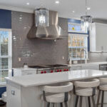 Gray backsplash on newly renovated kitchen