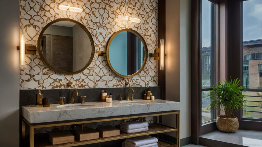 bathroom design featuring a statement vanity