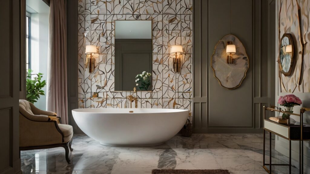 bathroom design featuring an accent wall