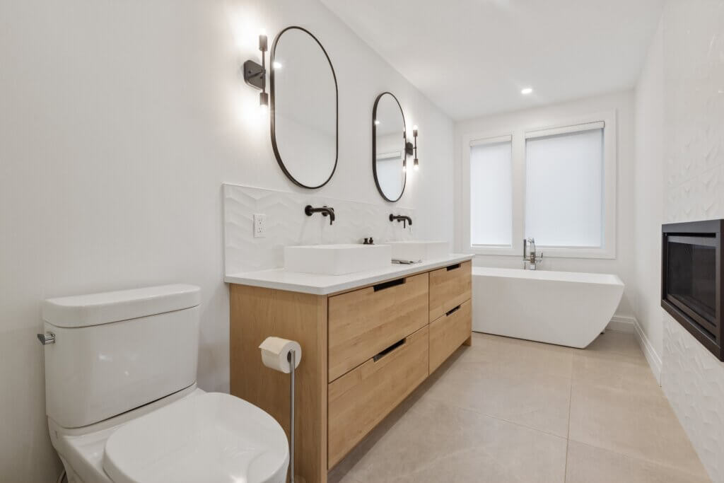 Classic bathroom design with vanity