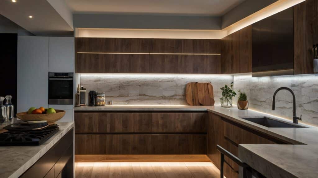 kitchen design featuring LED Strip Lights