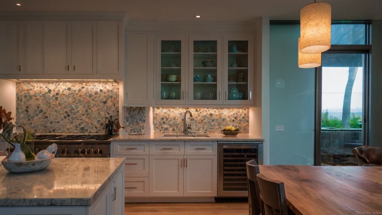 color temperature control lights under the cabinets