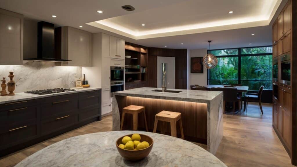 kitchen design featuring recessed lighting