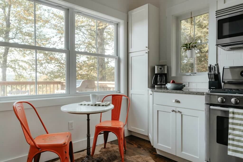 kitchen with clean windows and natural lighting 