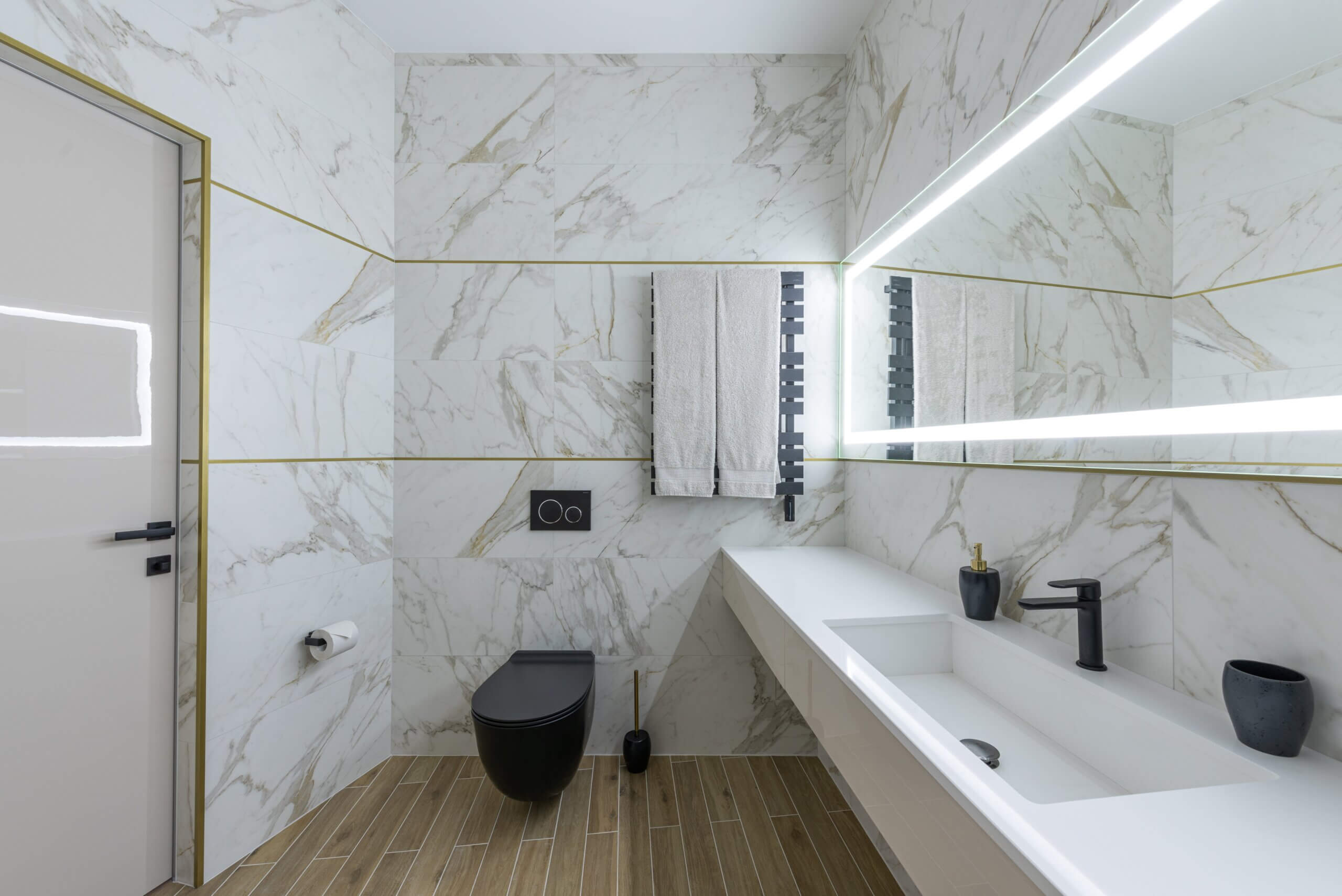 bathroom mirror with built-in LED