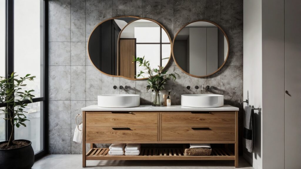 Scandinavian double bathroom vanity