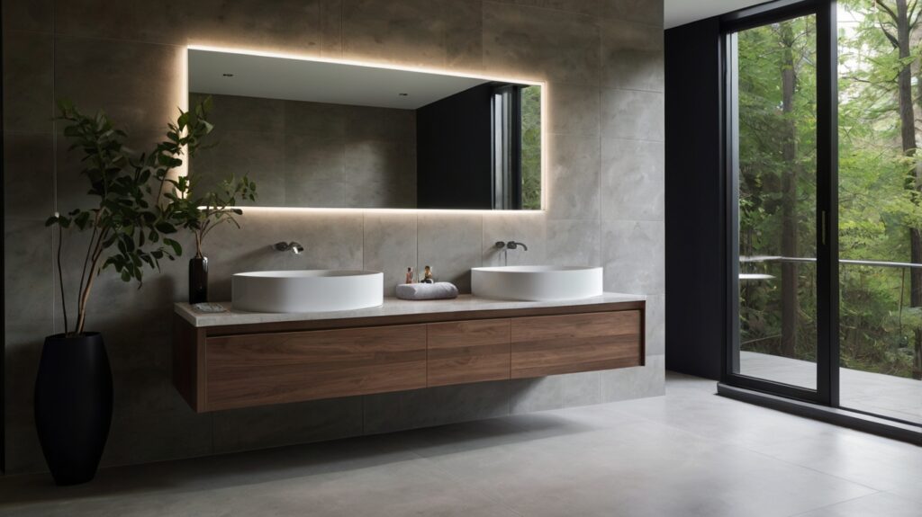 modern minimalism double bathroom vanity