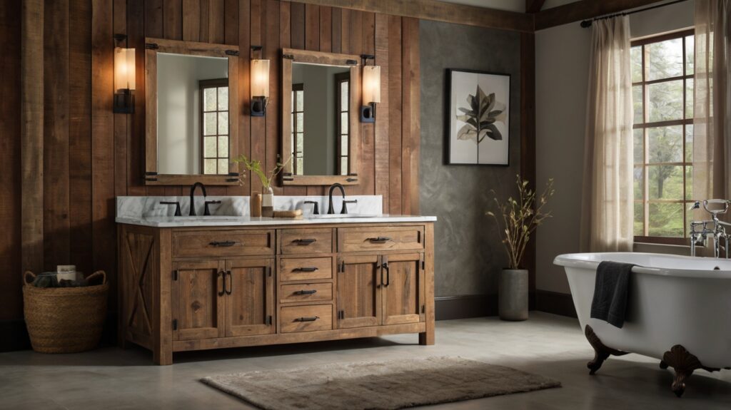 rustic charm double bathroom vanity