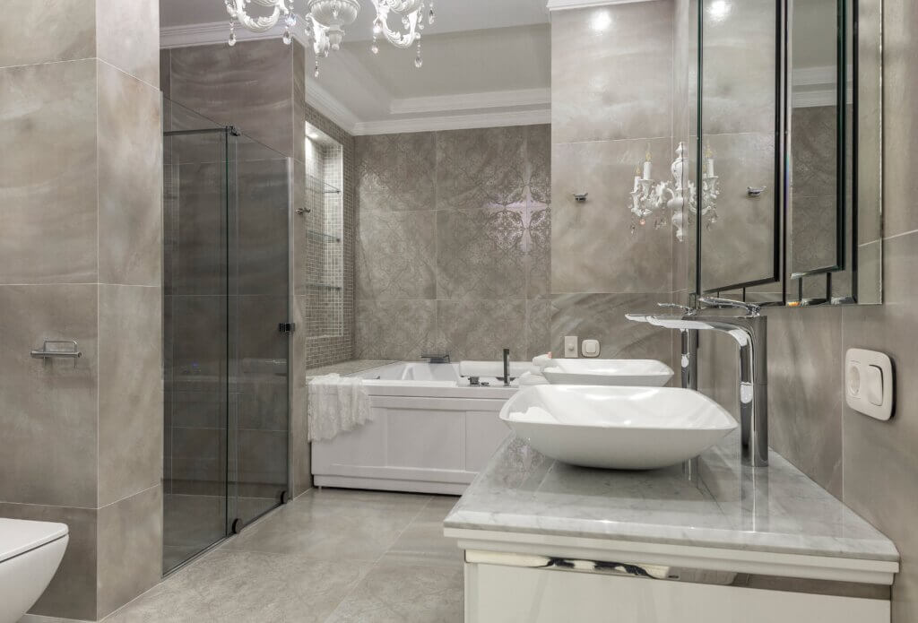 Glamorous double bathroom vanity