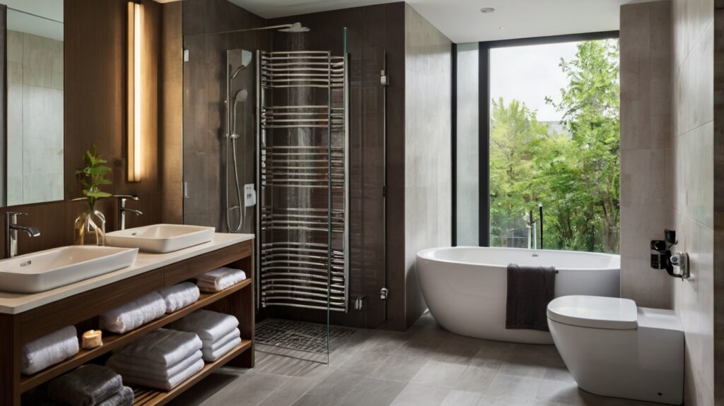 bathroom design featuring energy-efficient appliances