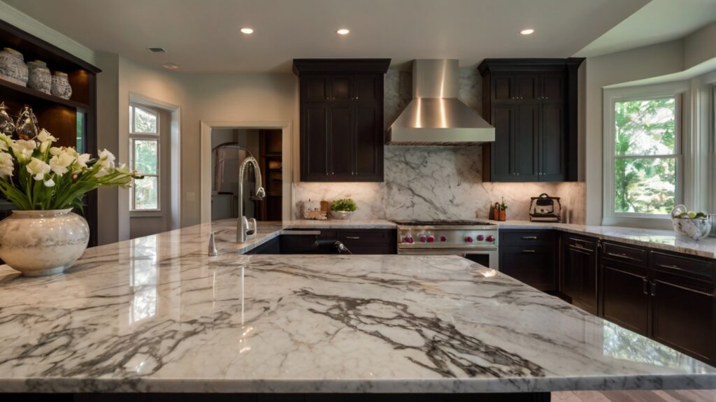 kitchen design featuring a marble countertop