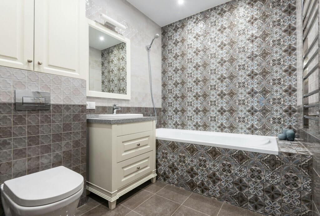 Moroccan-inspired bathroom shower tiles 