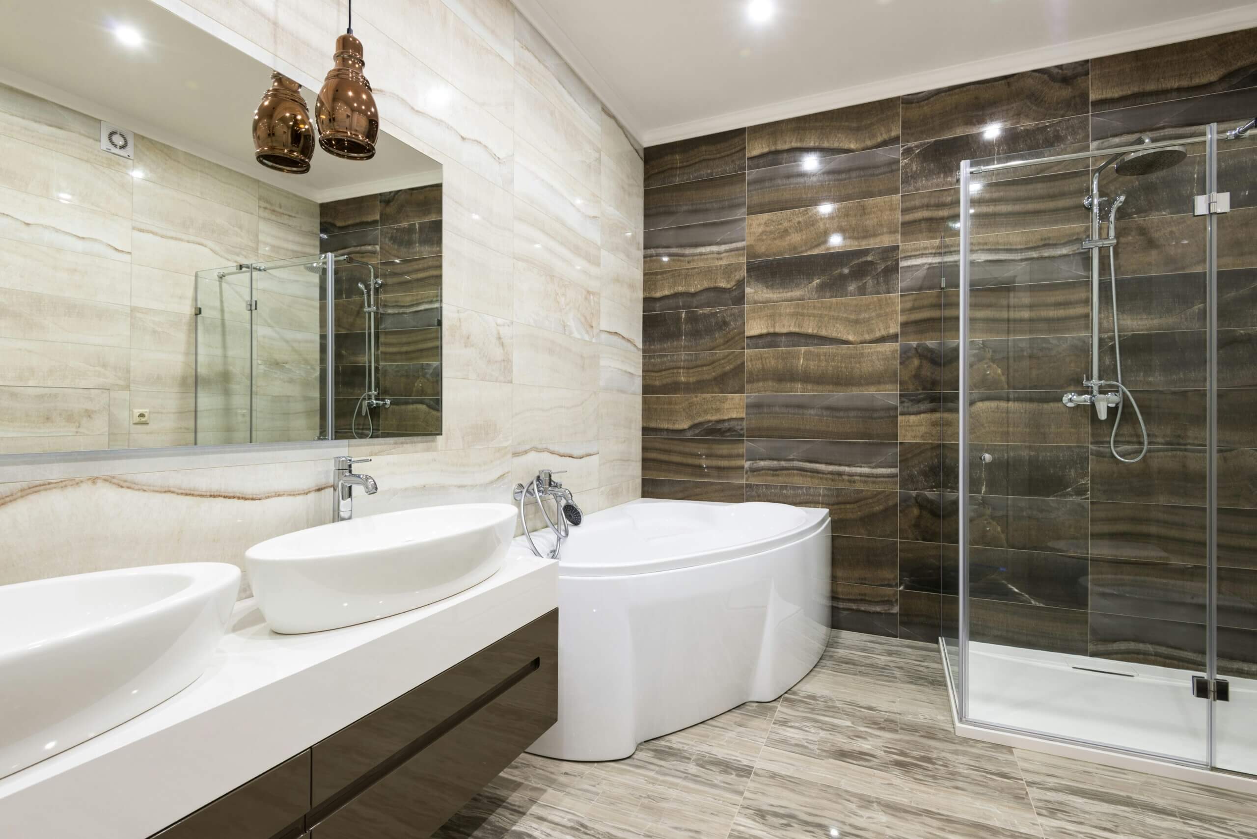 Modern bathroom with energy-efficient fixtures