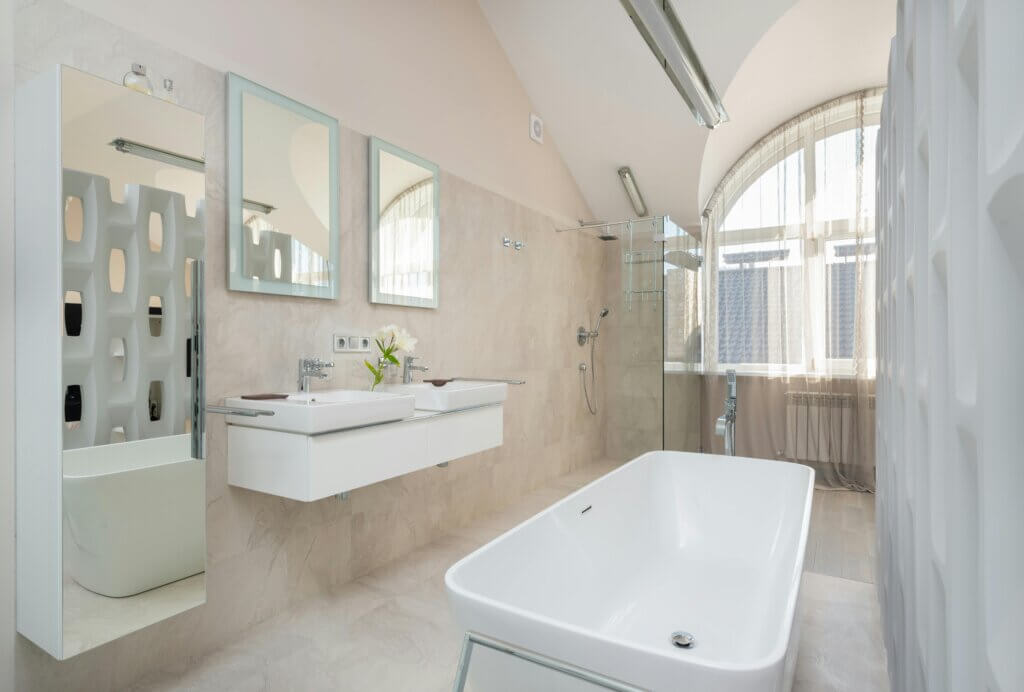 Elegant bathroom with proper ventilation