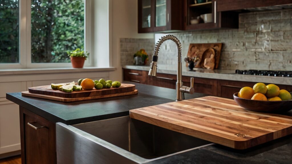 kitchen with over-the-sink cutting board