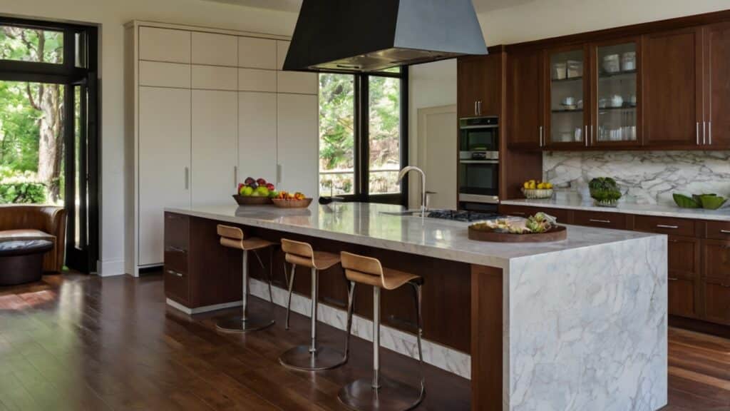 large kitchen island featuring a functional workstation