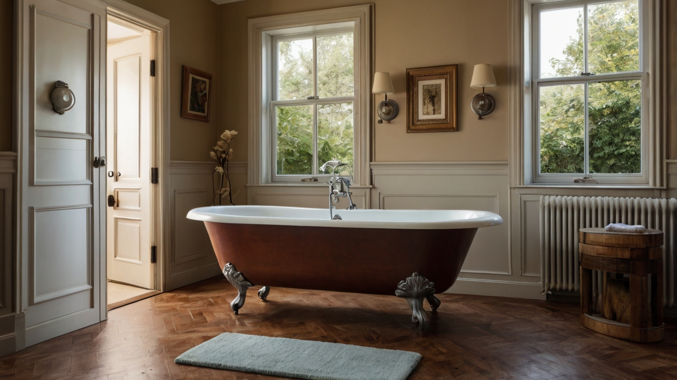 vintage bathroom design featuring a clawfoot bathtub