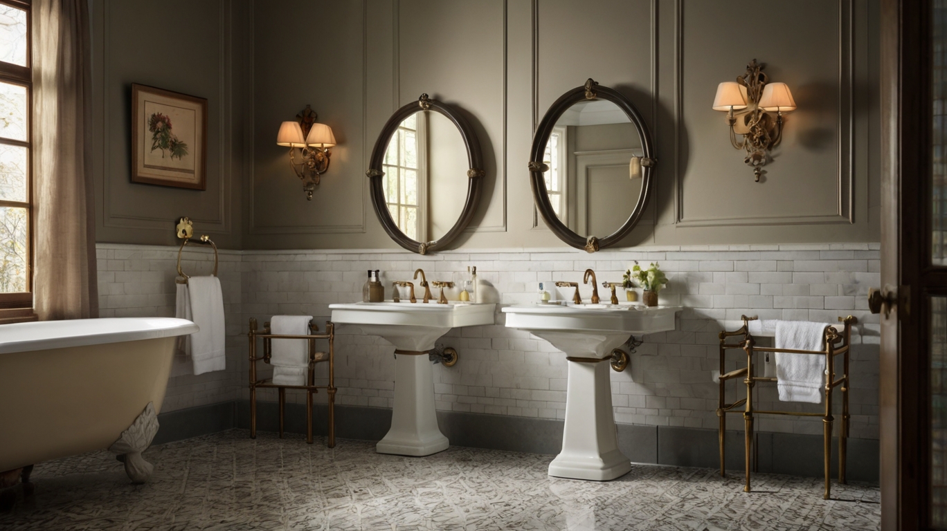 vintage bathroom design featuring a pedestal sink