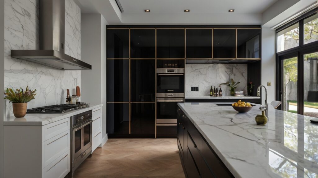 Black and white modern kitchen