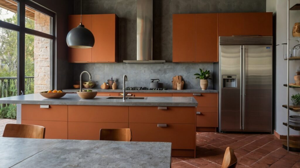 Terracotta modern kitchen design