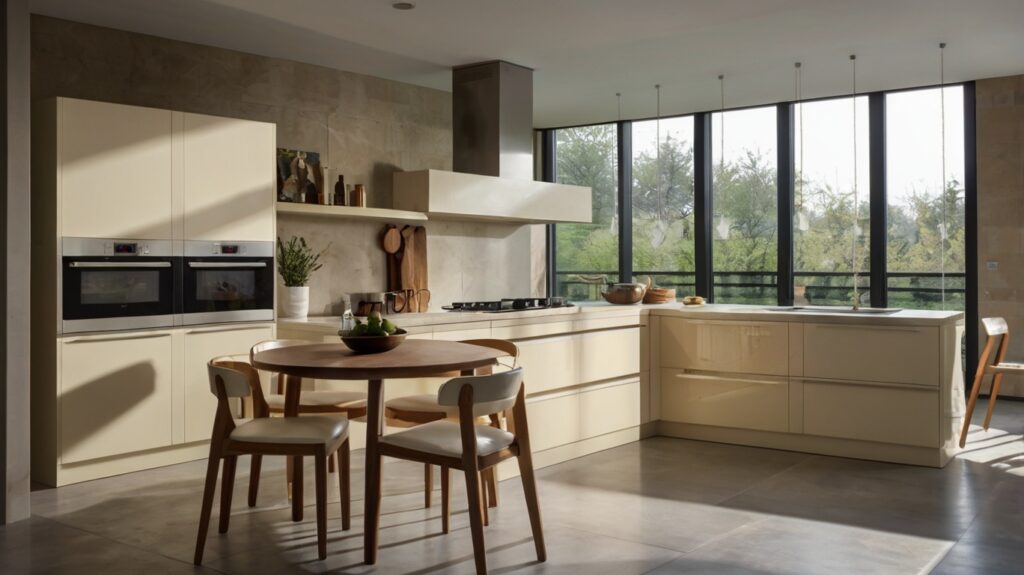 modern kitchen design in different shades of white