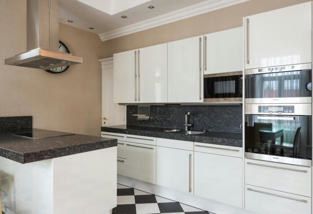 Modern kitchen in white color scheme