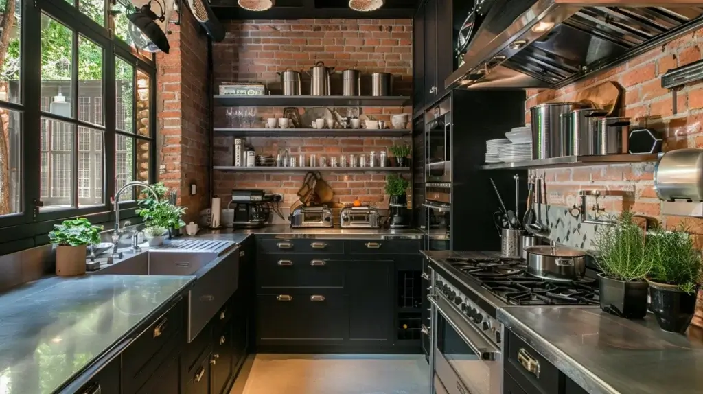 Industrial Chic black kitchen