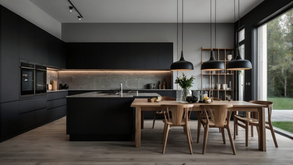 Scandinavian simplicity black kitchen design 