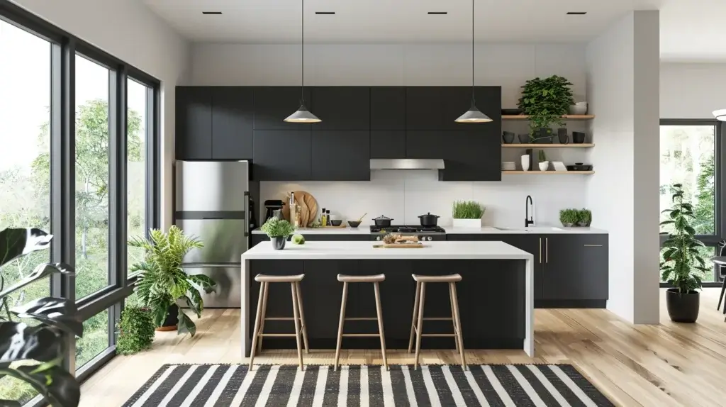 Scandinavian Simplicity black kitchen