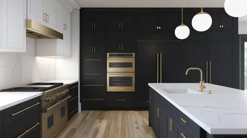 Luxurious Contrast black kitchen