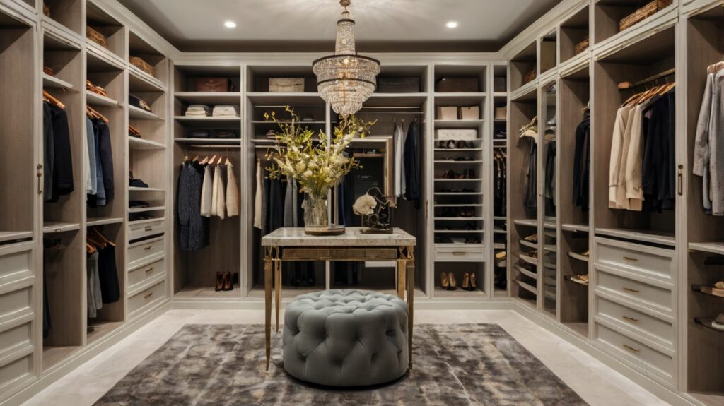 Boutique-inspired luxury Walk-in Closet Design with Custom Closets 