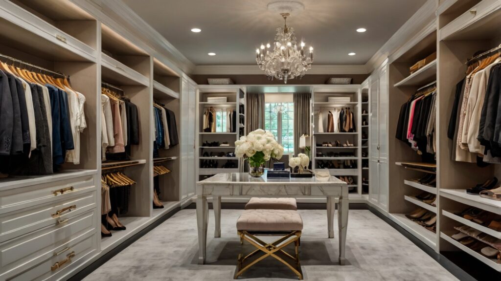 Classic Elegance walk-in closet design 