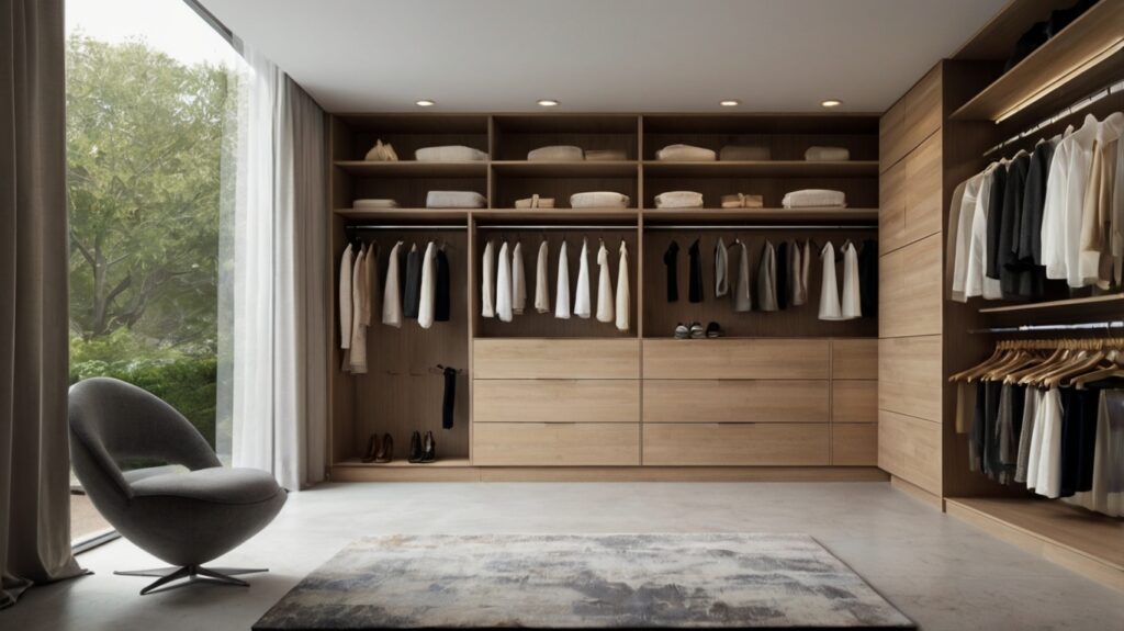 Minimalist Simplicity walk-in closet design 