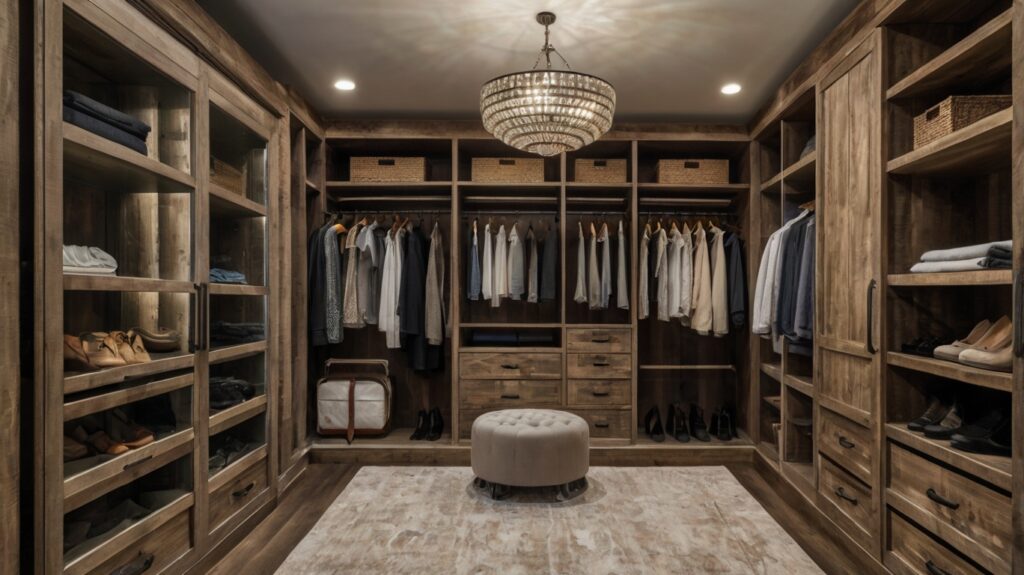 Rustic Charm Walk-In Closet Design 