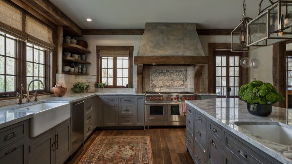 Rustic and Traditional Grey Kitchen Design