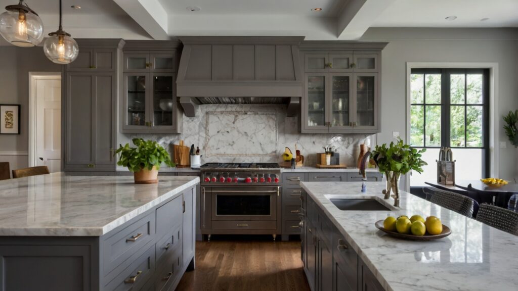 Transitional Grey Kitchen Design 