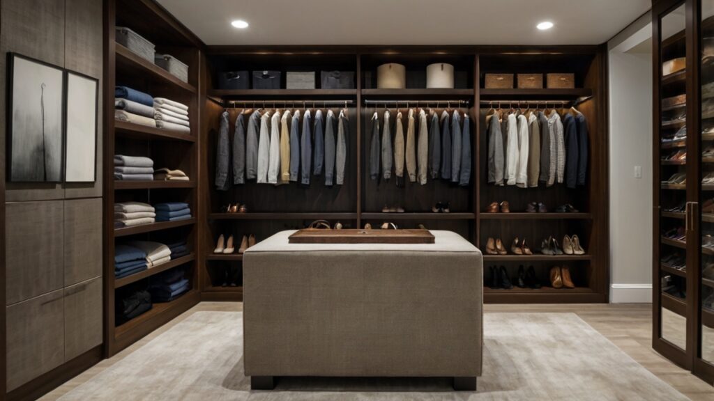 masculine walk-in closet design