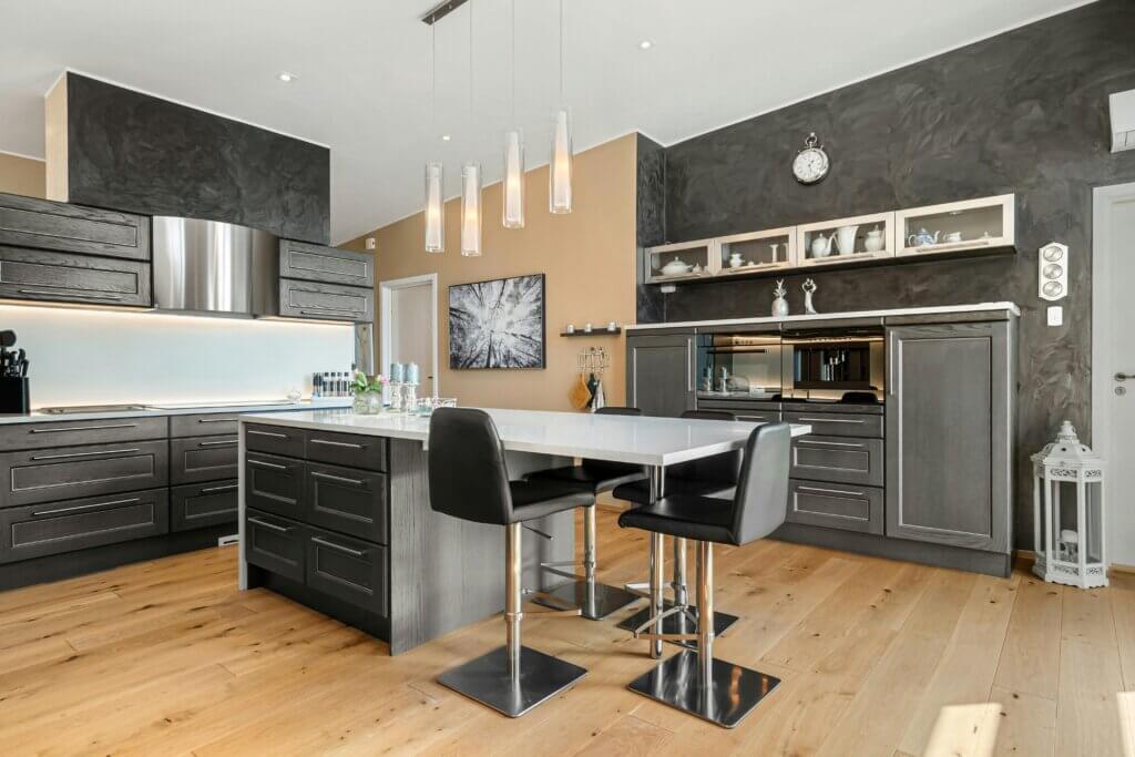 Transitional Grey Kitchen Design