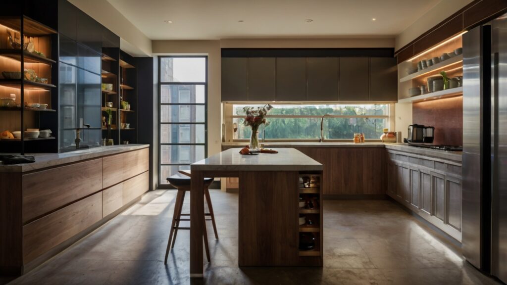 Indian fusion kitchen with modern functionality 