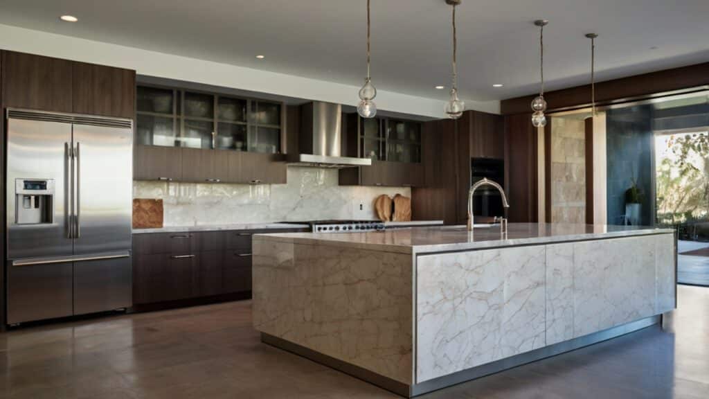 Two-tone stainless steel cabinets
