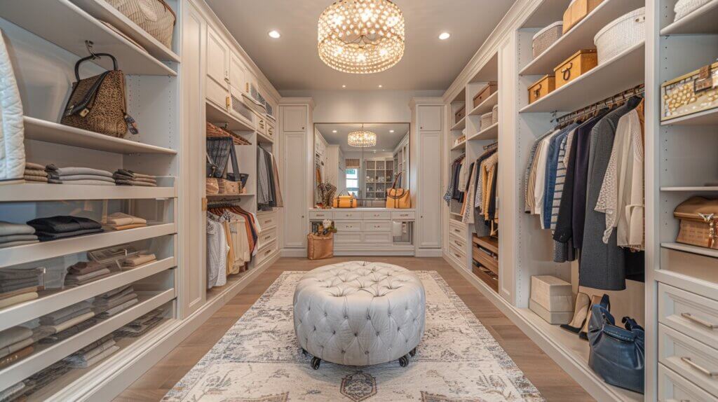 Elegant closet with Customizable Shelving