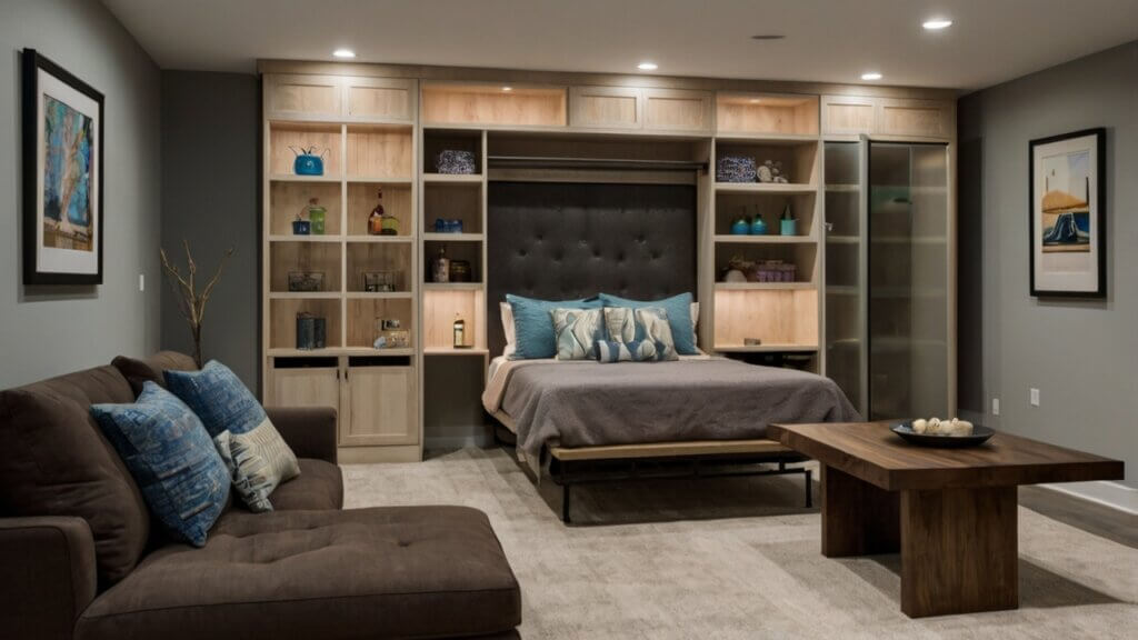 versatile Murphy bed suite and cabinets
