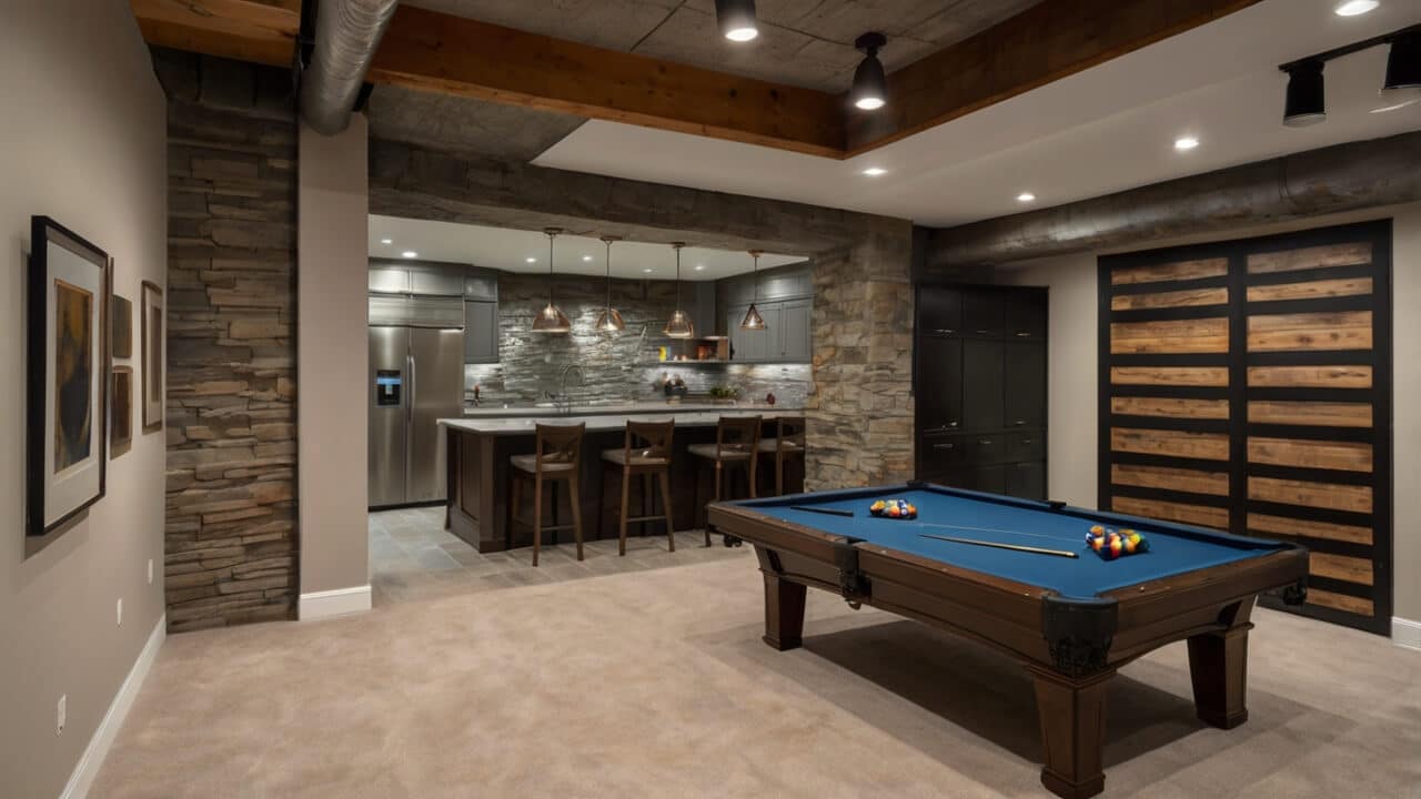 multi-functional contemporary basement ideas