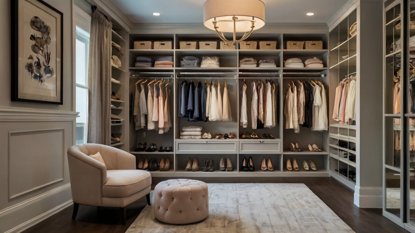 Feminine Walk-In Closet Design Ideas | DMV Kitchen & Bath