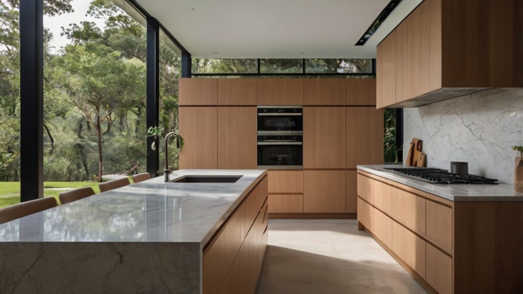 minimalist kitchen design featuring natural lighting