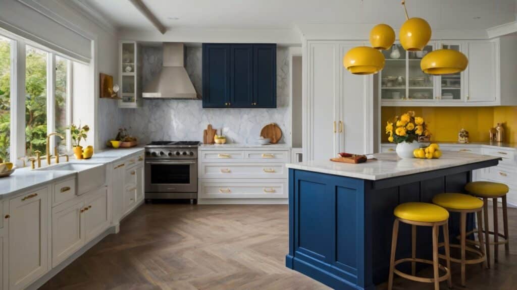 kitchen design featuring a two-tone kitchen island