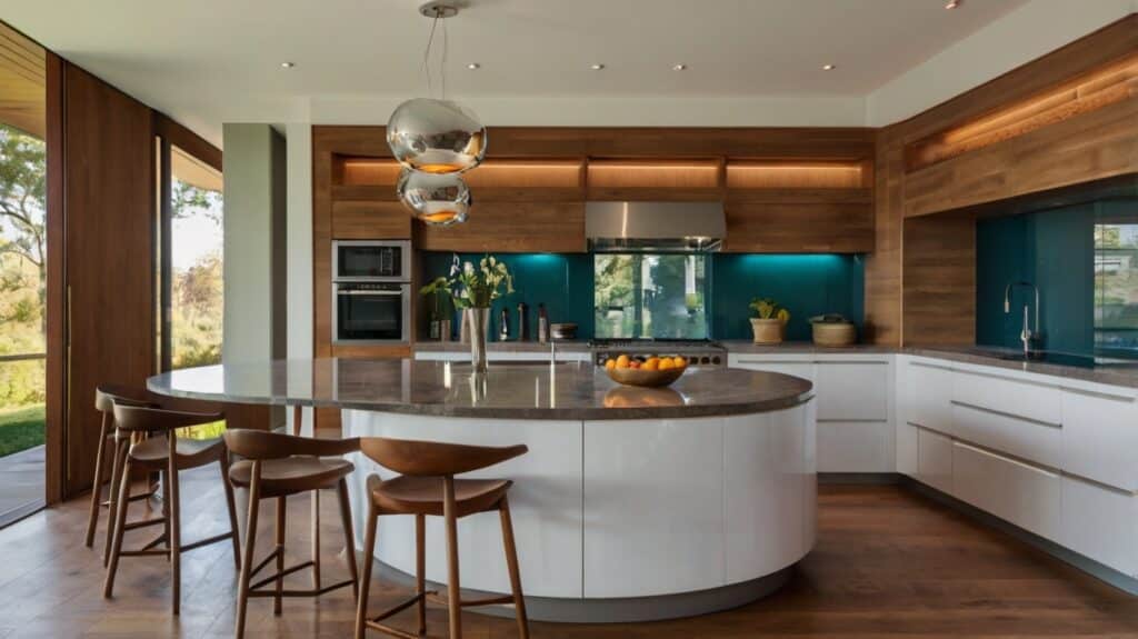 kitchen design featuring a round kitchen island