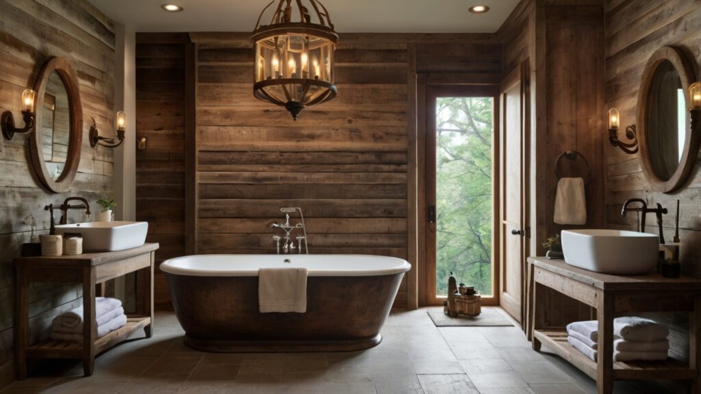 rustic bathroom design featuring vintage fixtures