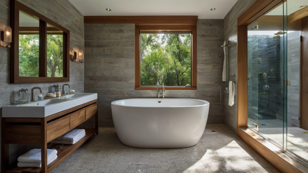 timeless bathroom design featuring water-saving fixtures 